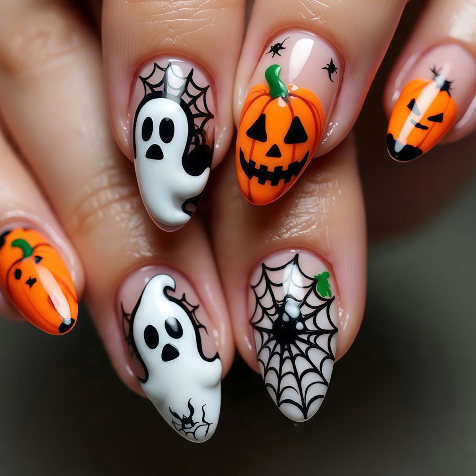 Nail Art Press On - 24 stuks Halloween Press-on nagels met