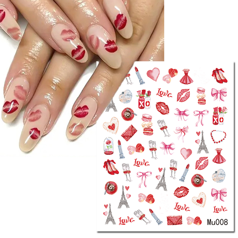 Nail Art Valentines Day - 3d Nail Art Sliders Stickers Valentijn