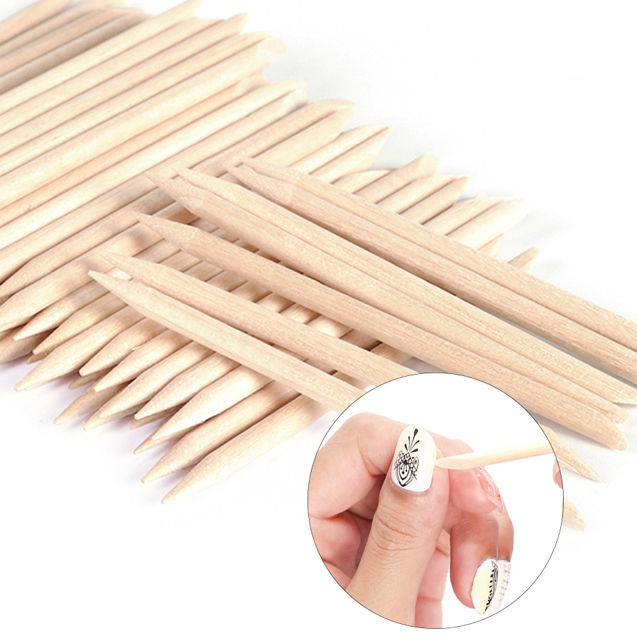 100 stuks houten nagelriemverw - Nail Art Orange recensie en prijs