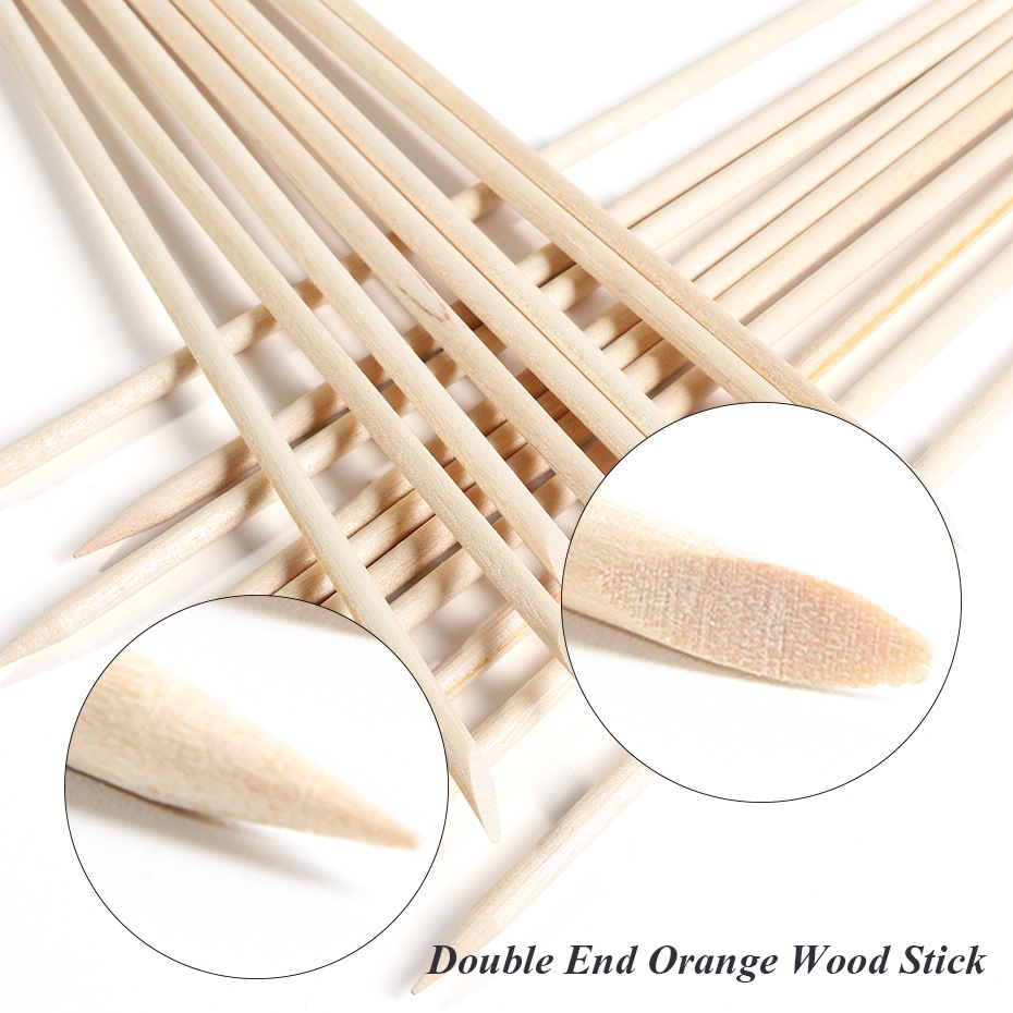 100 stuks houten nagelriemverw - Nail Art Orange recensie en prijs