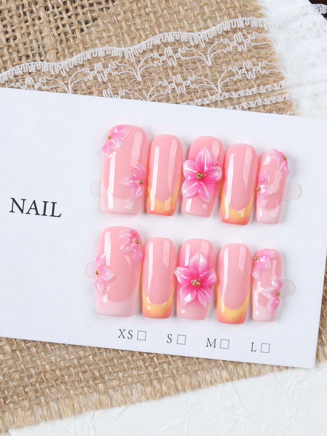 10 stuks middellange rechthoek - Nail Art Orange recensie en prijs