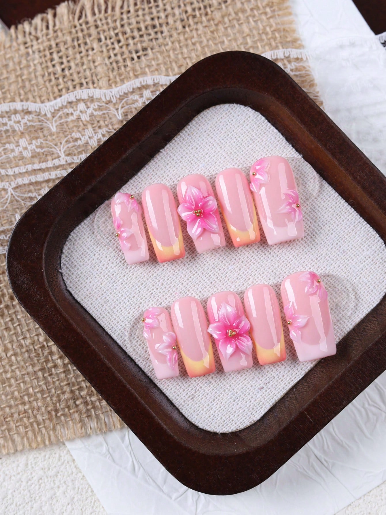 10 stuks middellange rechthoek - Nail Art Orange recensie en prijs
