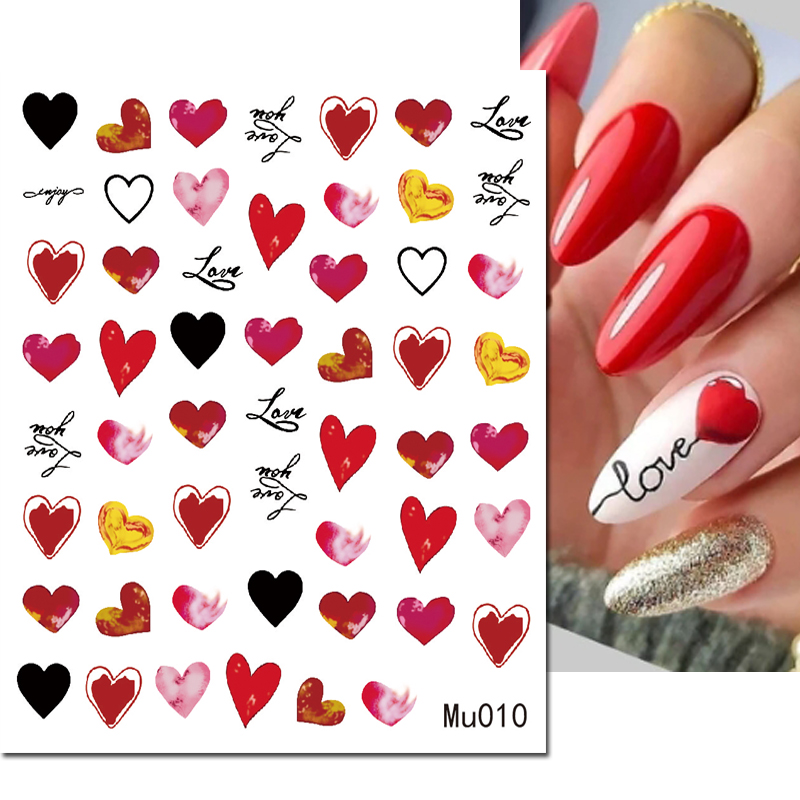 3d Nail Art Sliders Stickers V - Nail Art Valentines Day recensie en prijs
