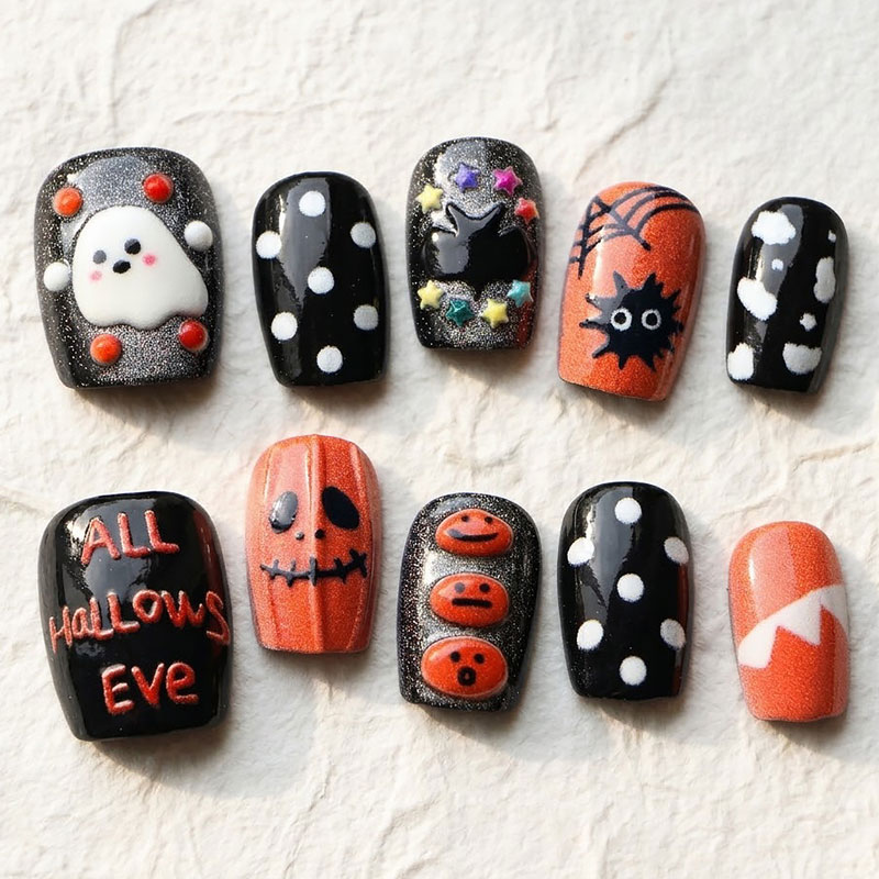 10 stuks Halloween Ghost Pumpk - Nail Art Press On recensie en prijs